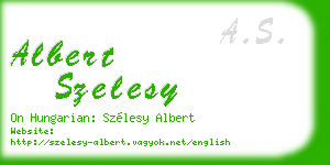 albert szelesy business card